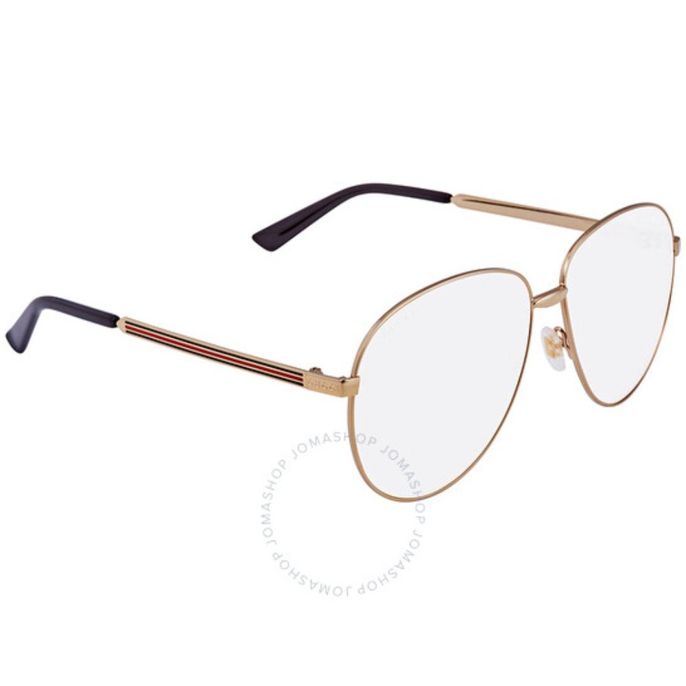 Gucci Gold Aviator Transparent Glasses GG0138S